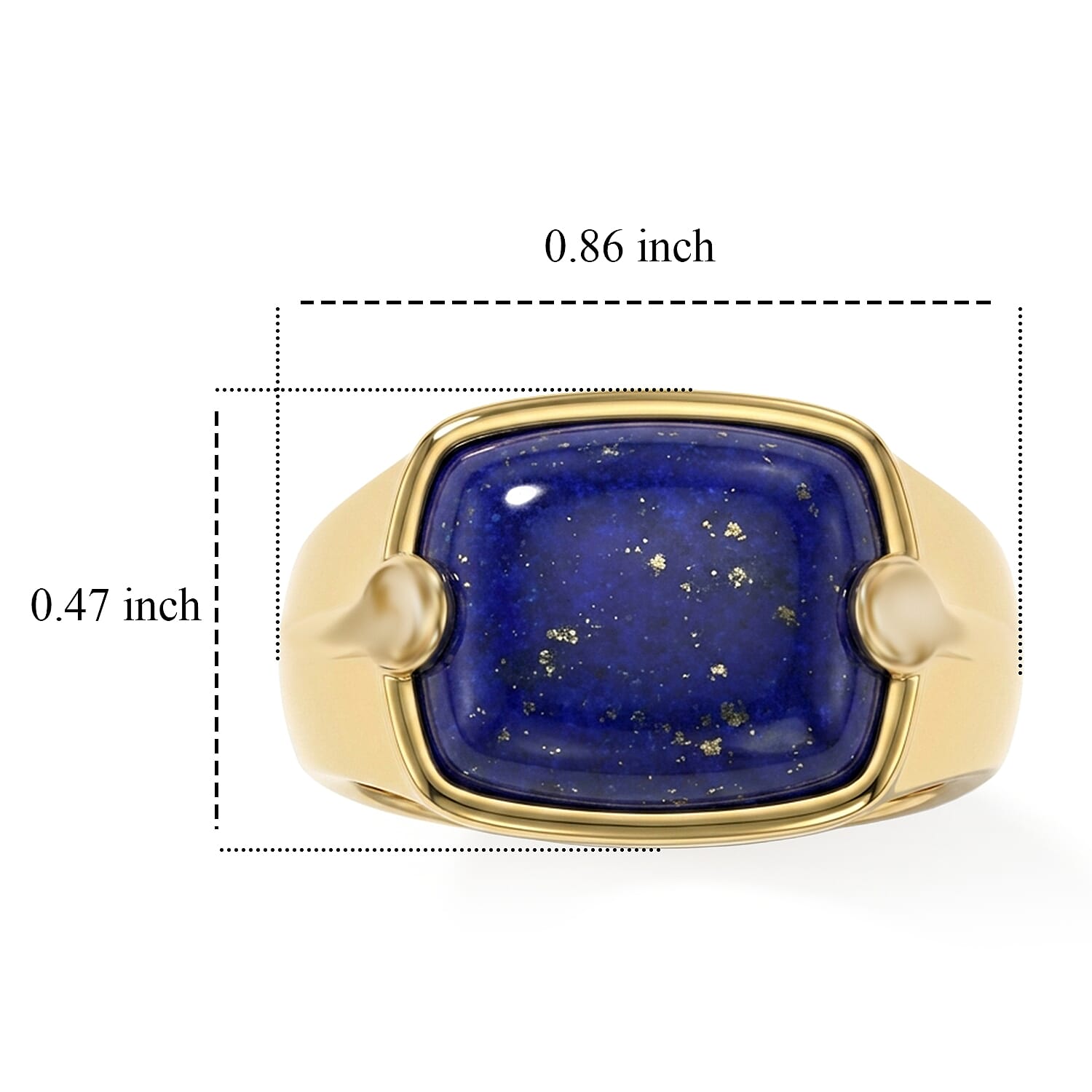 EverTrue - Lapis Lazuli Solitaire Ring in Yellow Gold Tone 6.36 Ct.
