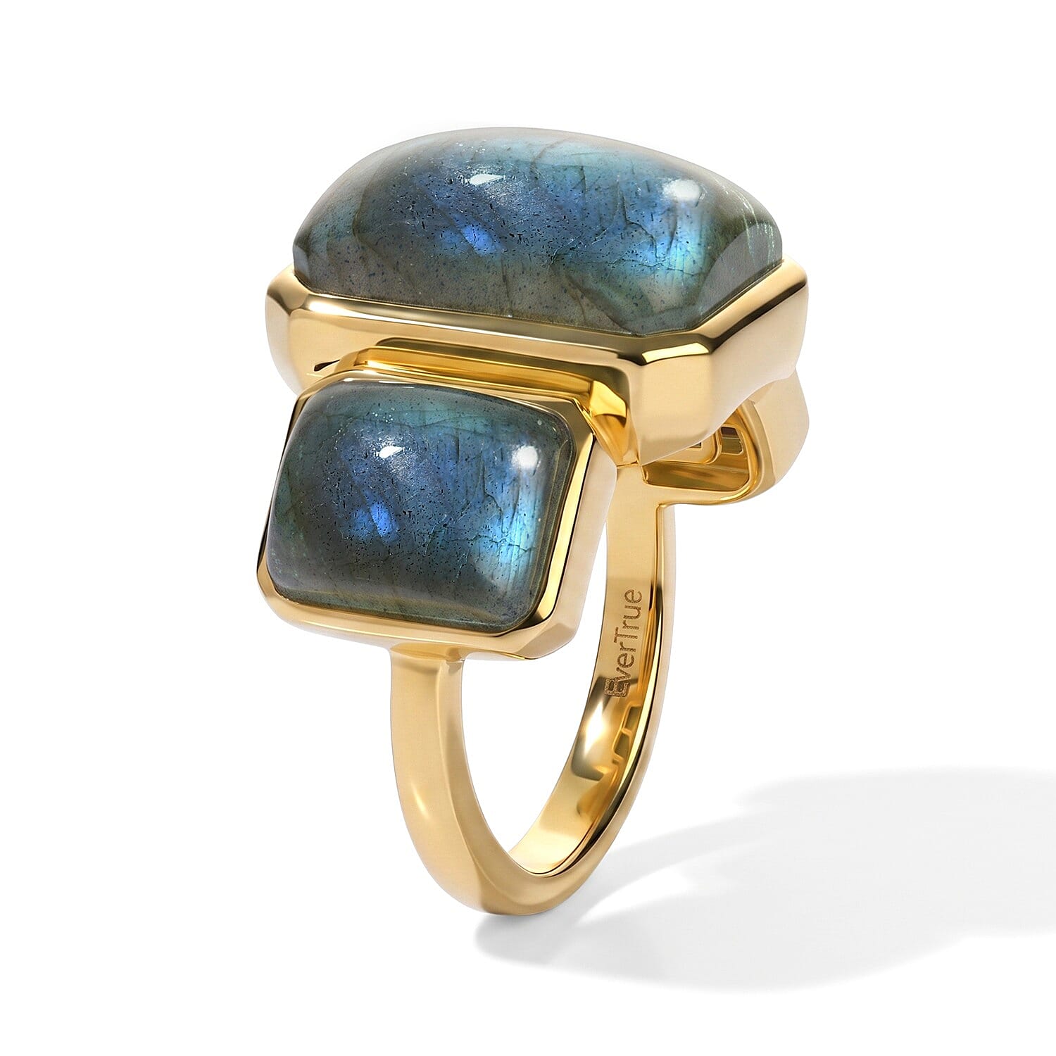 EverTrue - Labradorite Trilogy Ring in Yellow Gold Tone 14.07 Ct.