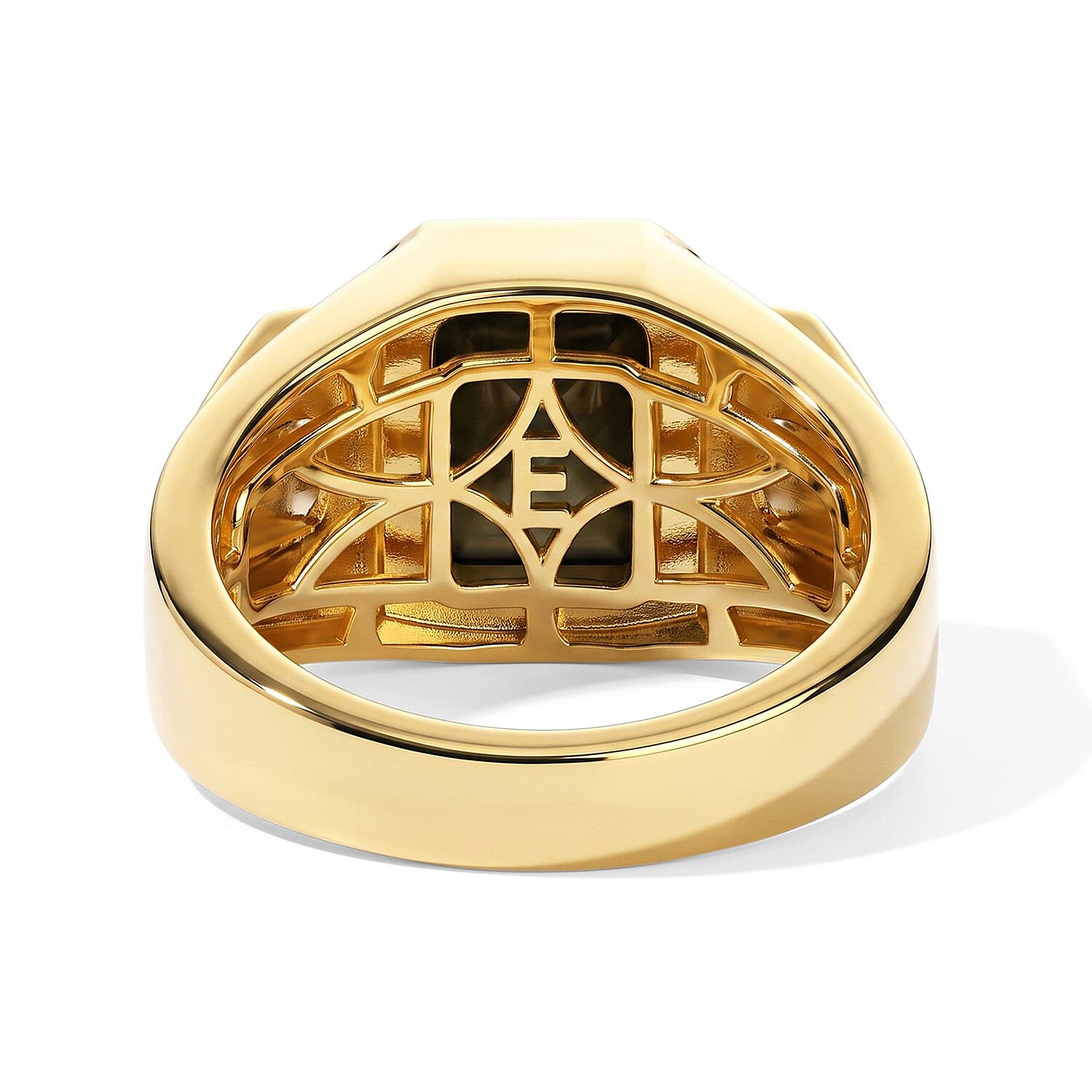 EverTrue - Labradorite & White Zircon Signet Ring in Yellow Gold Tone 3.65 Ct.