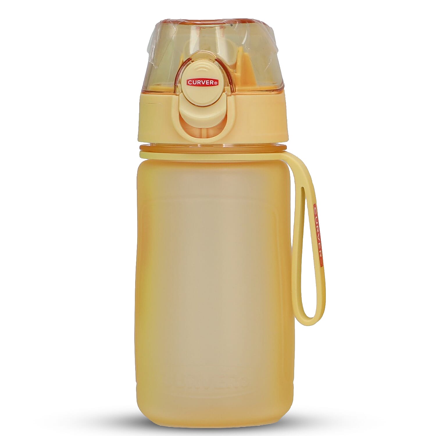 Curver Water Bottle with Flip-Top Lid and Carry Strap (420ml) - Yellow