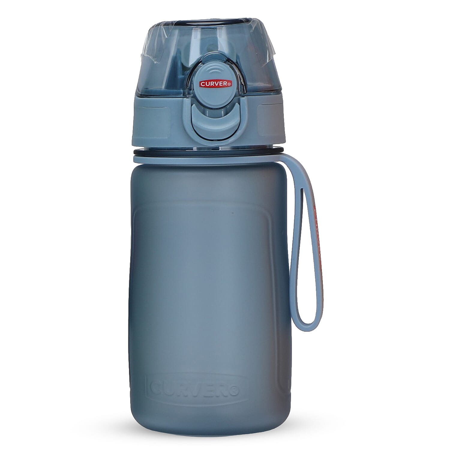 Curver Water Bottle with Flip-Top Lid and Carry Strap (420ml) - Pastel Blue