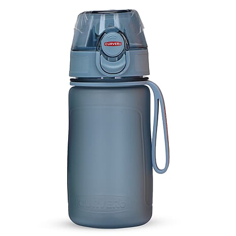 Curver Water Bottle with Flip-Top Lid and Carry Strap (420ml) - Pastel Blue