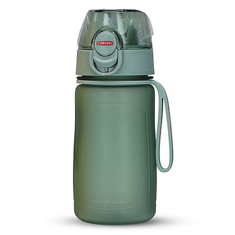 Curver Water Bottle with Flip-Top Lid and Carry Strap (420ml) - Pastel Green