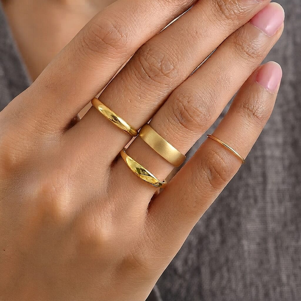 18K Vermeil Yellow Gold Plated Sterling Silver Band Ring
