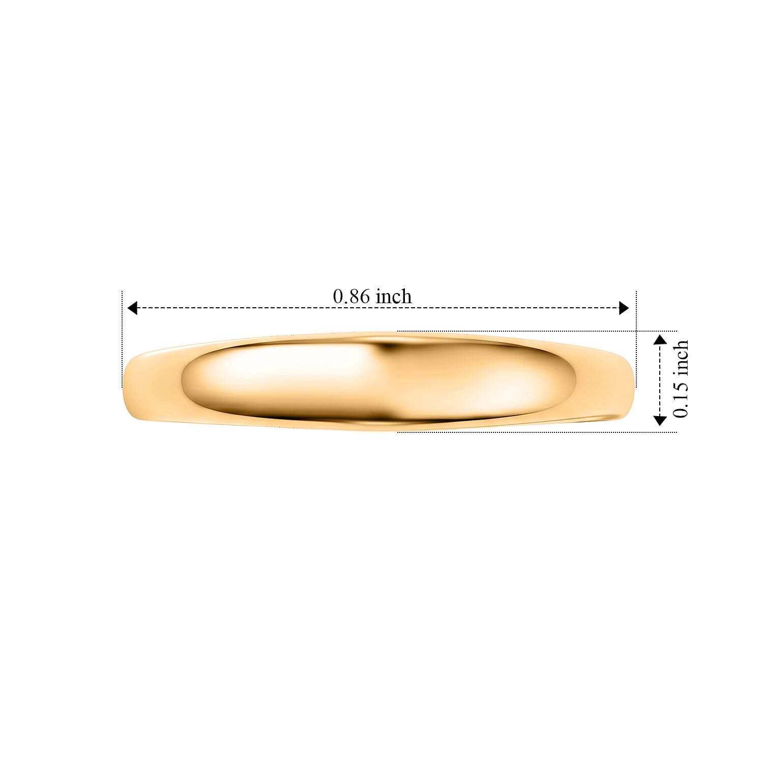 18K Vermeil Yellow Gold Plated Sterling Silver Band Ring