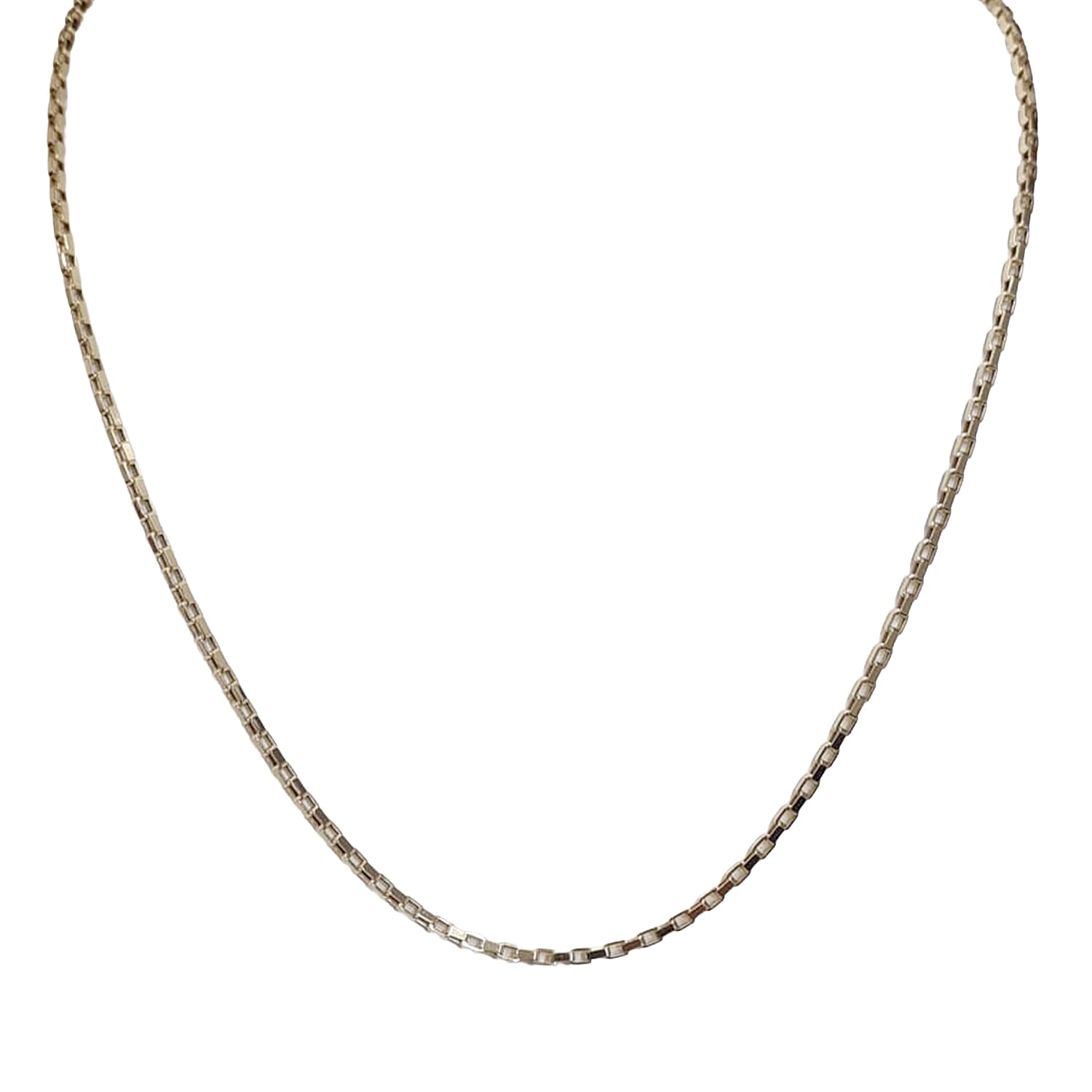 9K Yellow Gold Venziana Box Chain (Size - 16.0) with Lobster Clasp