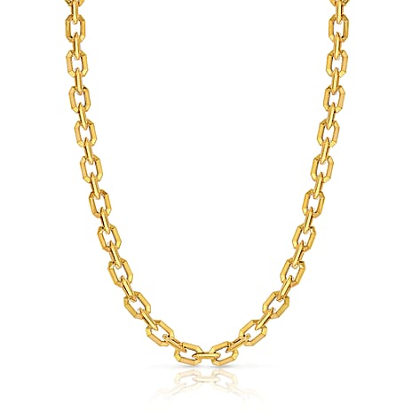 9K Yellow Gold Shiny Octagon Links Bracelet (Size - 8.5) with Lobster Clasp