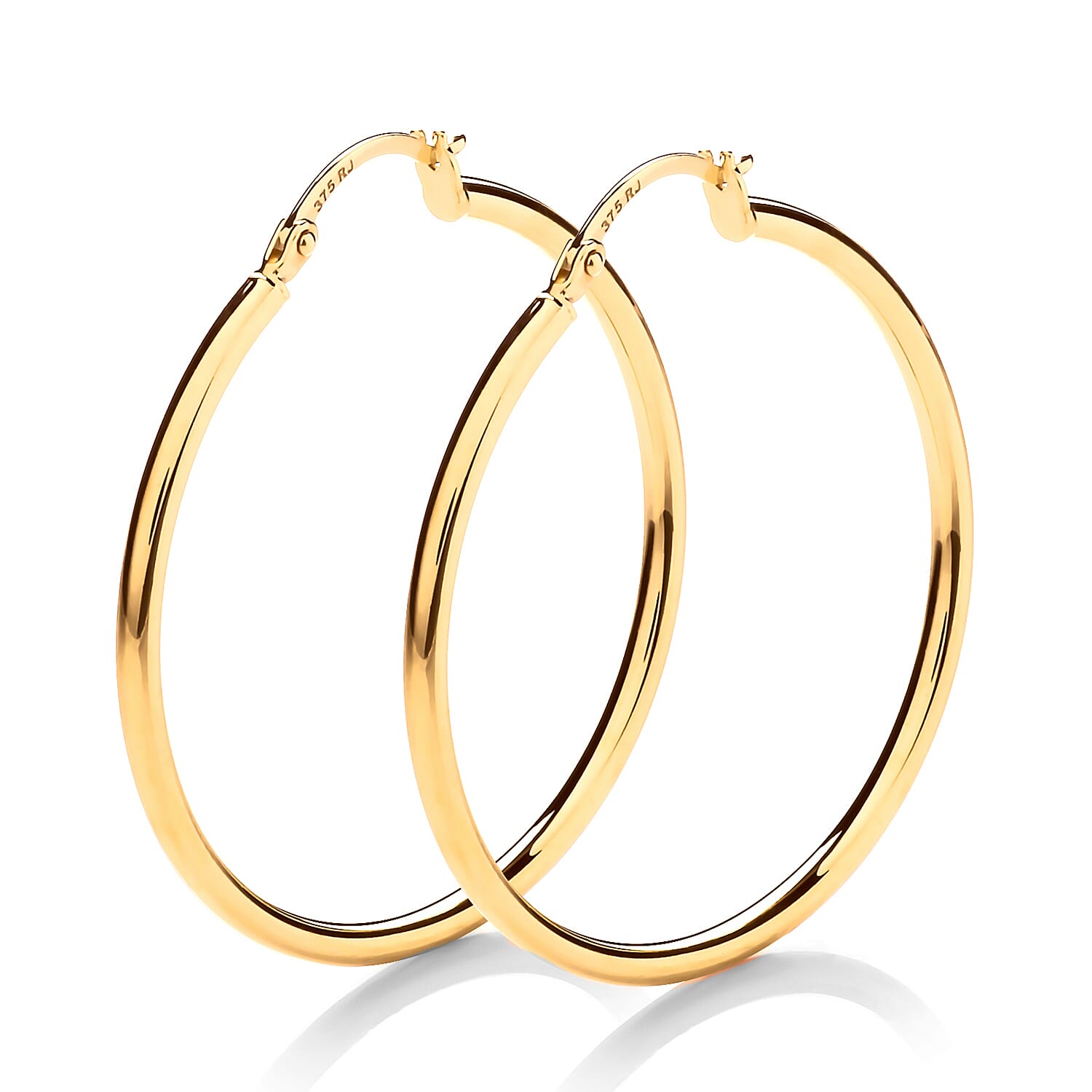 9K Yellow Gold Hoop Earring with Clasp