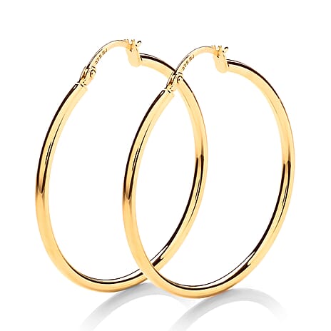 9K Yellow Gold Hoop Earring with Clasp
