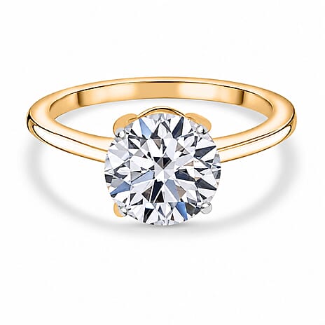9K Yellow Gold VS Lab Grown Diamond VS Ring, Gold Wt.2.2 Gms  3.020  Ct.