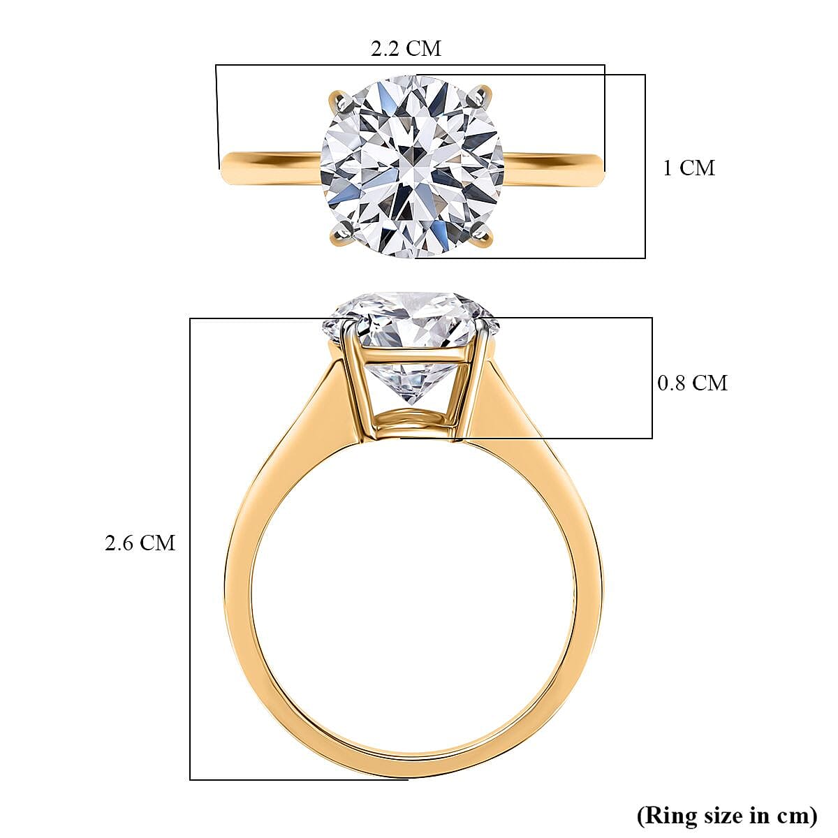 9K Yellow Gold VS Lab Grown Diamond VS Ring, Gold Wt.2.2 Gms  3.020  Ct.