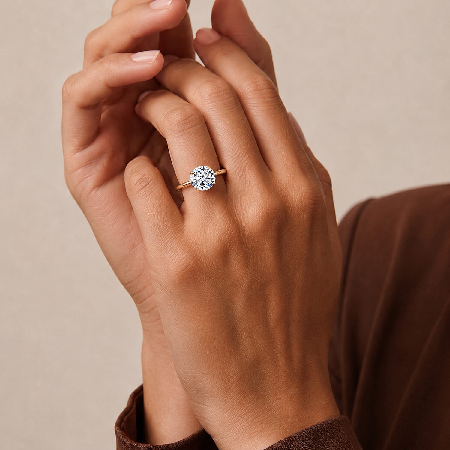 FIND OF THE MONTH - LUXURIANT 9K Gold 3 ct Lab Grown Diamond (VS/E-F) Solitaire Ring&nbsp;