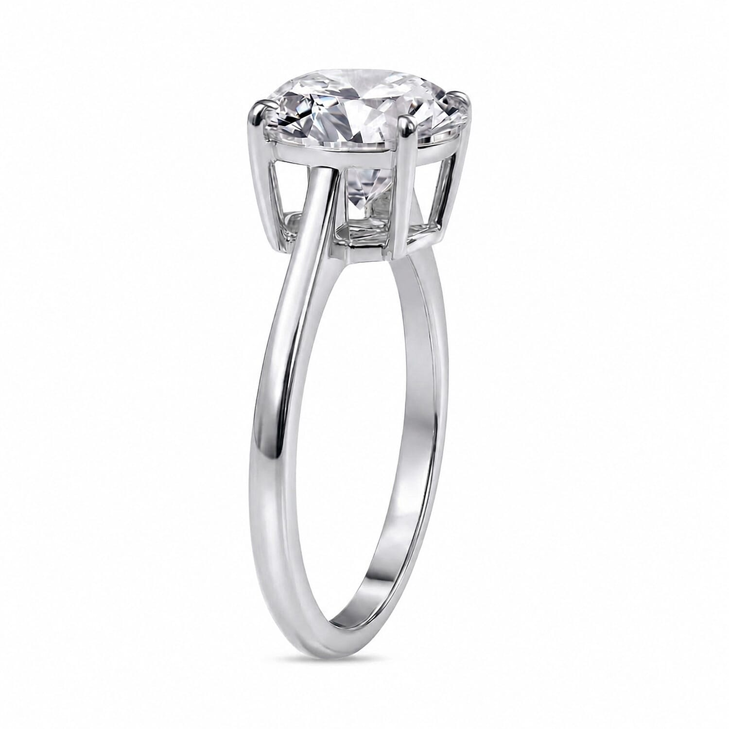 9K White Gold VS Lab Grown Diamond VS Ring, Gold Wt.2.2 Gms  3.020  Ct.
