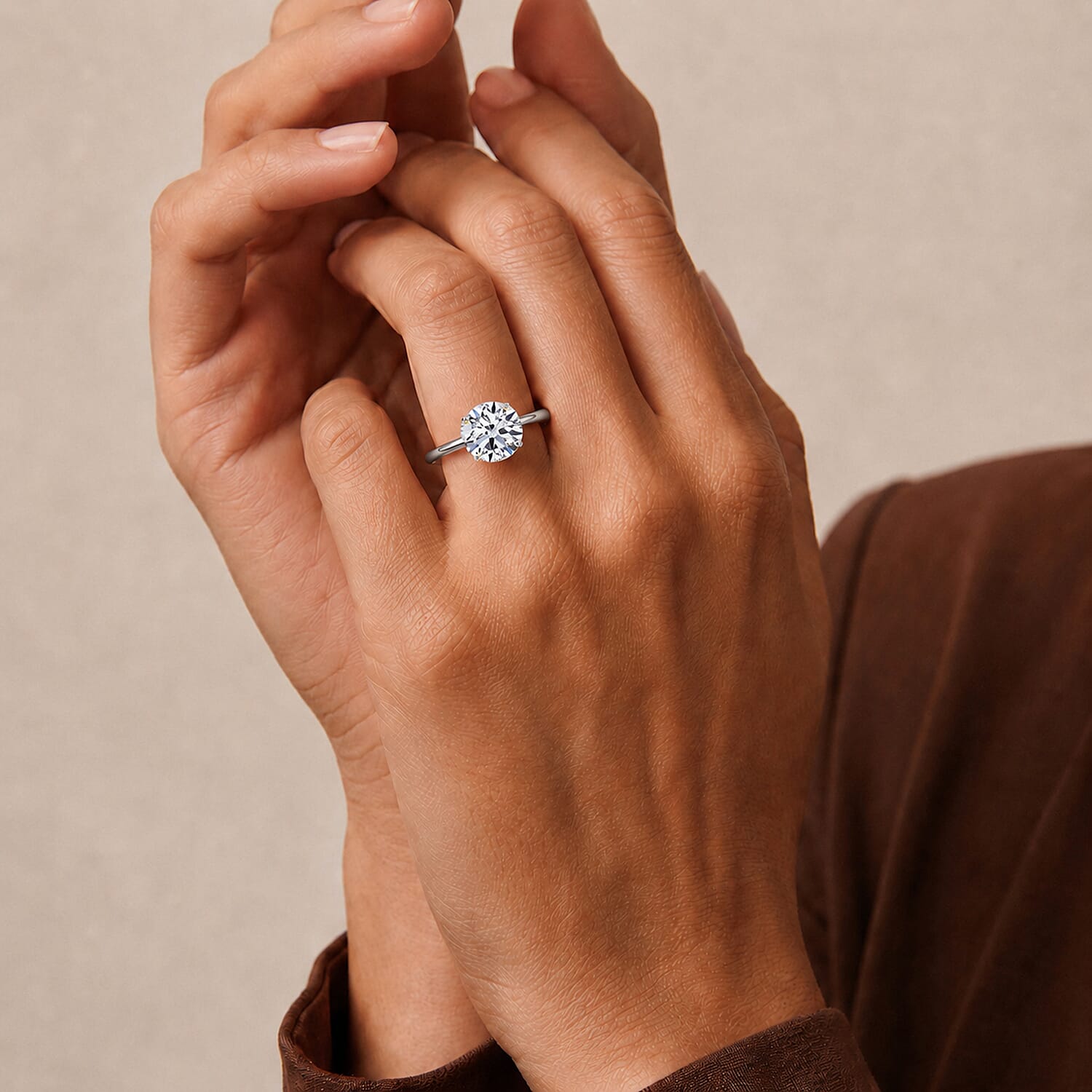 FIND OF THE MONTH - LUXURIANT 9K Gold 3 ct Lab Grown Diamond (VS/E-F) Solitaire Ring&nbsp;