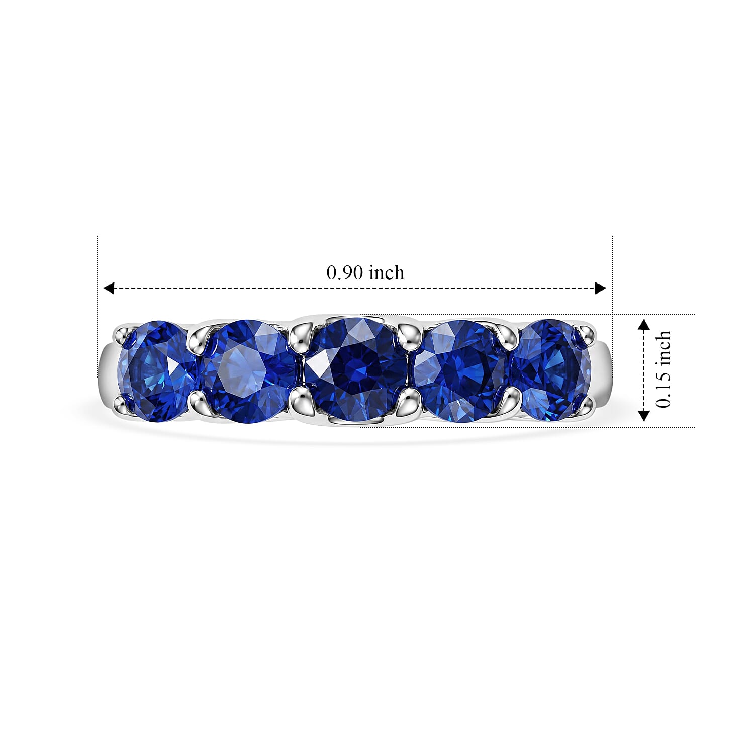 D'Joy - Tanzanian Blue Spinel Ring in Rhodium Overlay Sterling Silver 1.10 Ct.