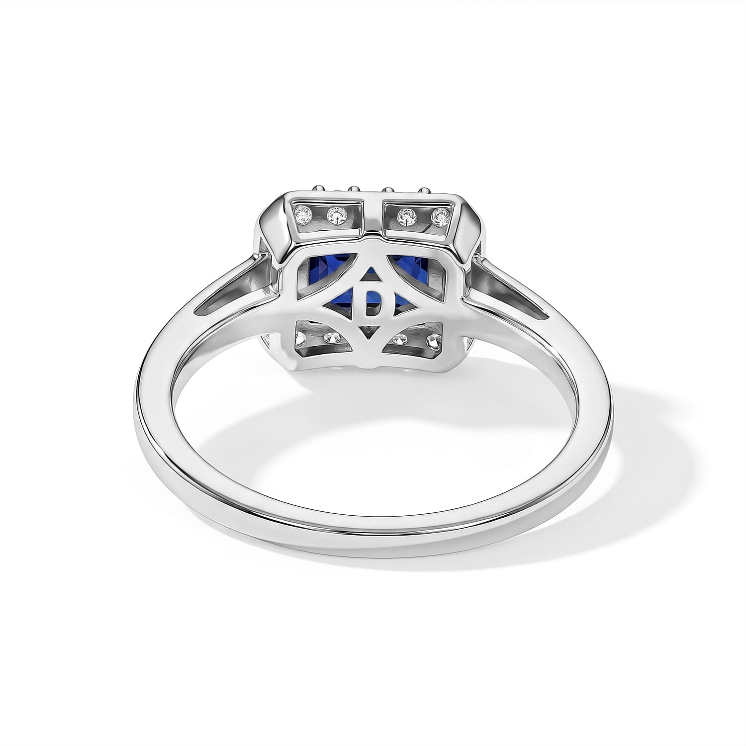 D'Joy - Tanzanian Blue Spinel & White Zircon Ring in Rhodium Overlay Sterling Silver 2.26 Ct.