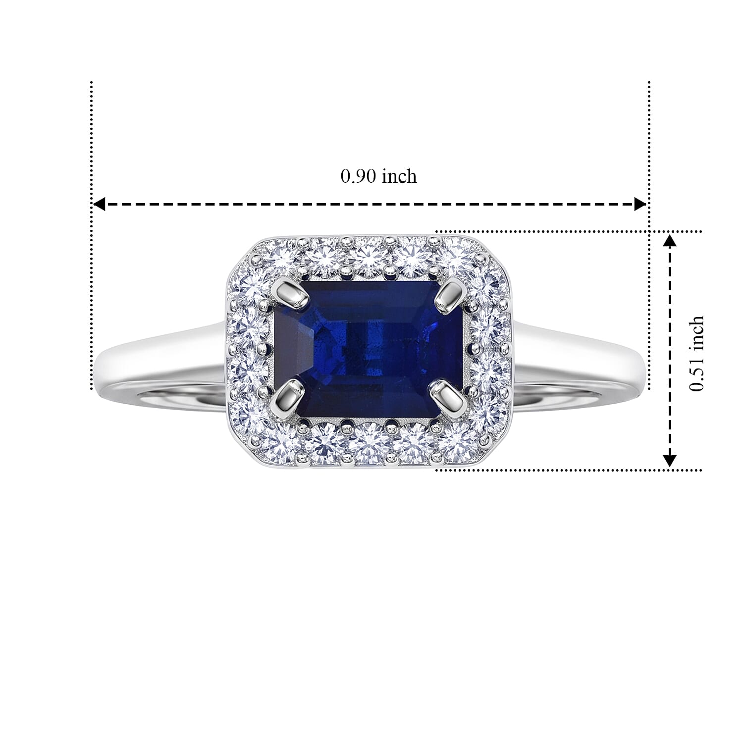 D'Joy - Tanzanian Blue Spinel & White Zircon Ring in Rhodium Overlay Sterling Silver 2.26 Ct.