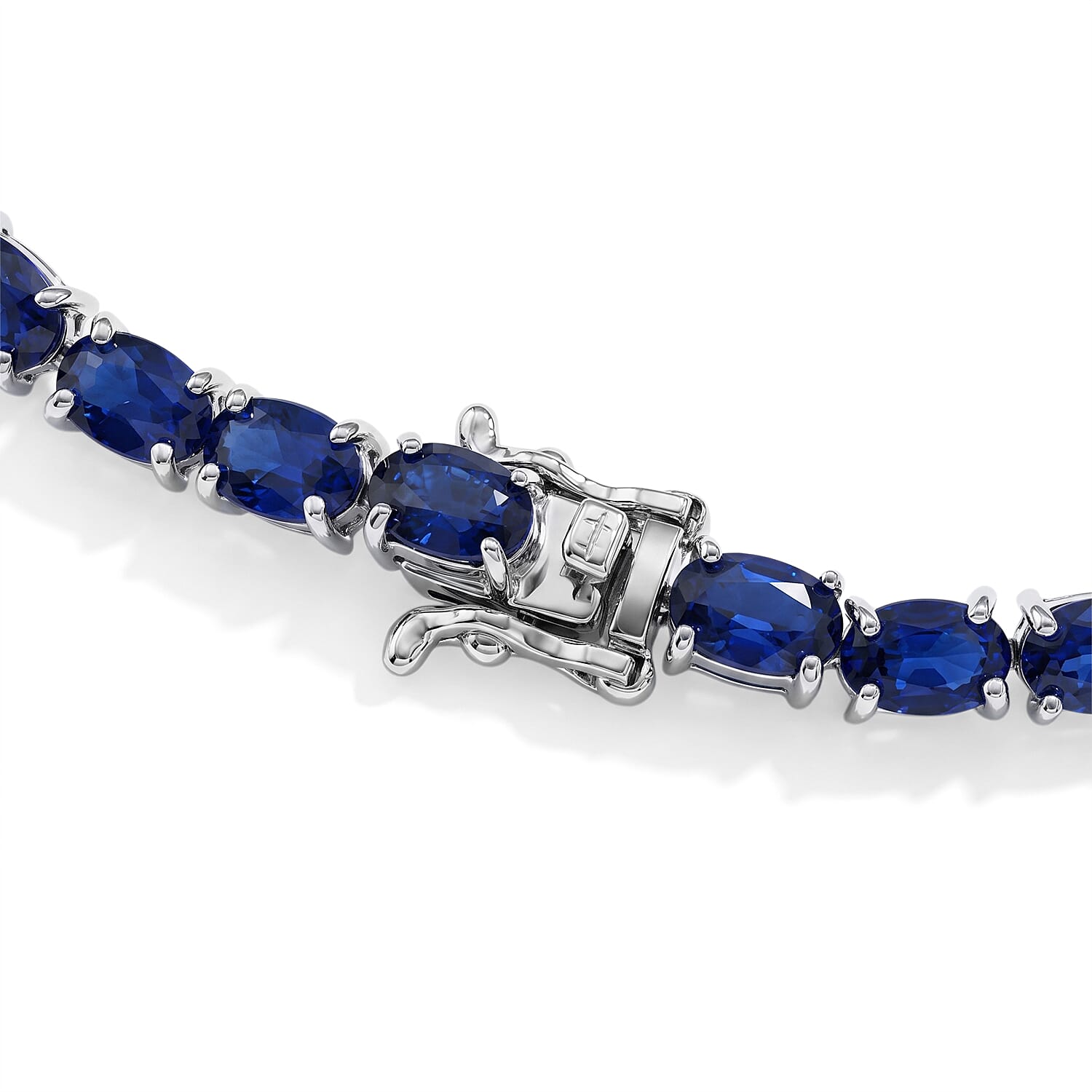 D'Joy - Tanzanian Blue Spinel Bracelet (Size - 8) in Rhodium Overlay Sterling Silver 16.50 Ct.