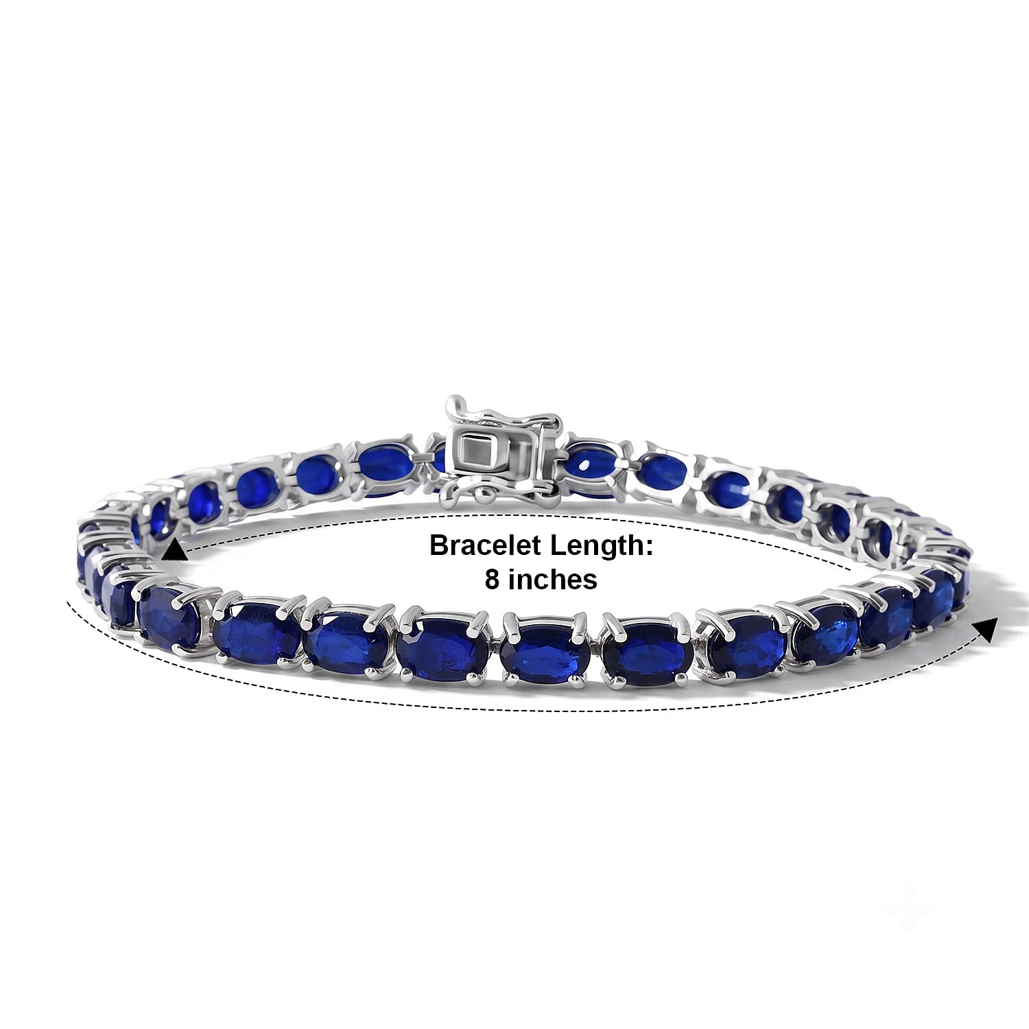 D'Joy - Tanzanian Blue Spinel Bracelet (Size - 8) in Rhodium Overlay Sterling Silver 16.50 Ct.