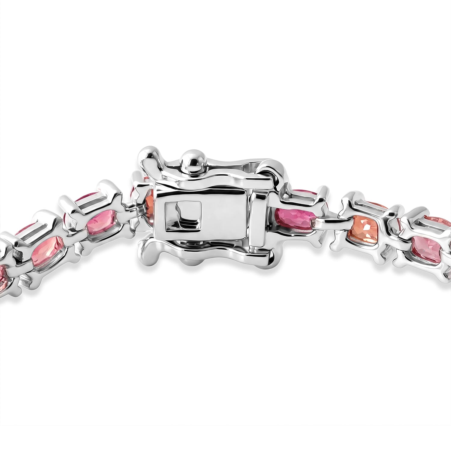 D'Joy - Multi Sapphire Tennis Bracelet (Size - 7) in Rhodium Overlay Sterling Silver 9.00 Ct.