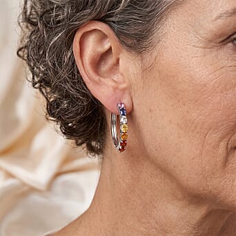 https://tjcuk.sirv.com/Products/87/0/8703844/D-Joy-Multi-Sapphire-Hoop-Earring-in-Rhodium-Overlay-Sterling-Silver-3_8703844_1.jpg?w=342&h=342