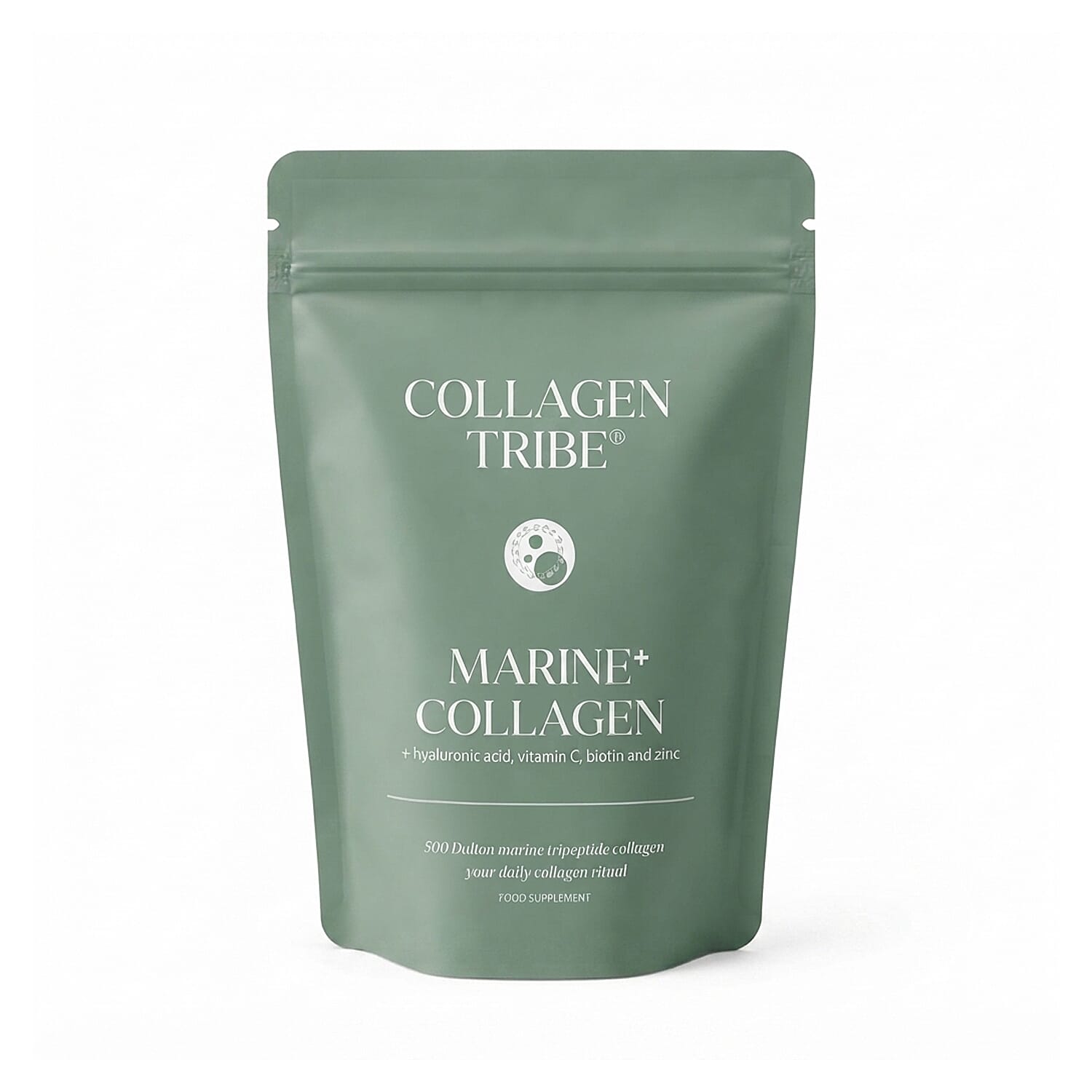 Collagen Tribe Marine- 500 Dalton Tripeptide Collagen With Hyaluronic Acid, Vitamin C, Biotin & Zinc - 108 Grams