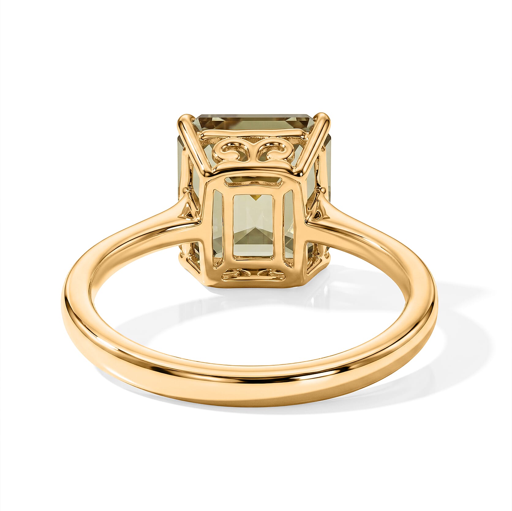 9K Yellow Gold AAA Natural Turkizite Royal Asscher Cut Solitaire Ring 3.00 Ct.