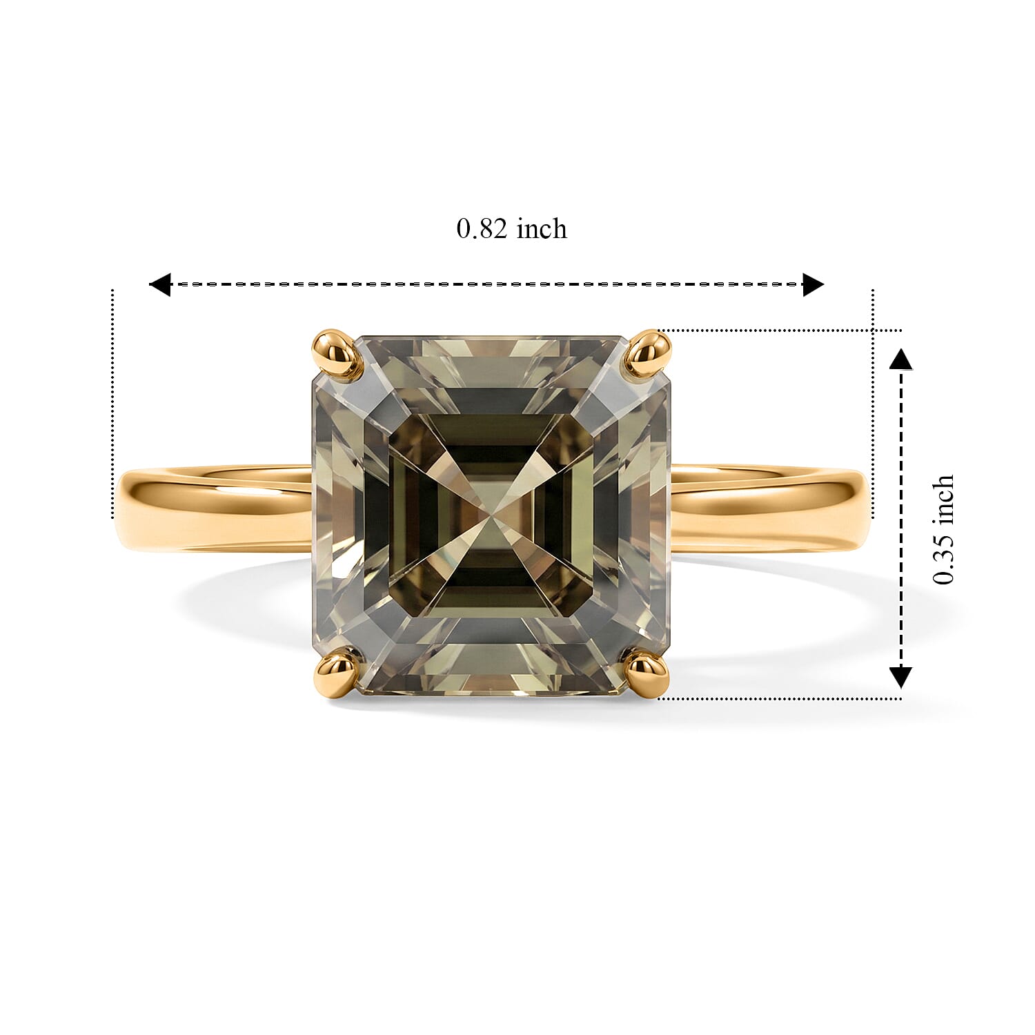9K Yellow Gold AAA Natural Turkizite Royal Asscher Cut Solitaire Ring 3.00 Ct.