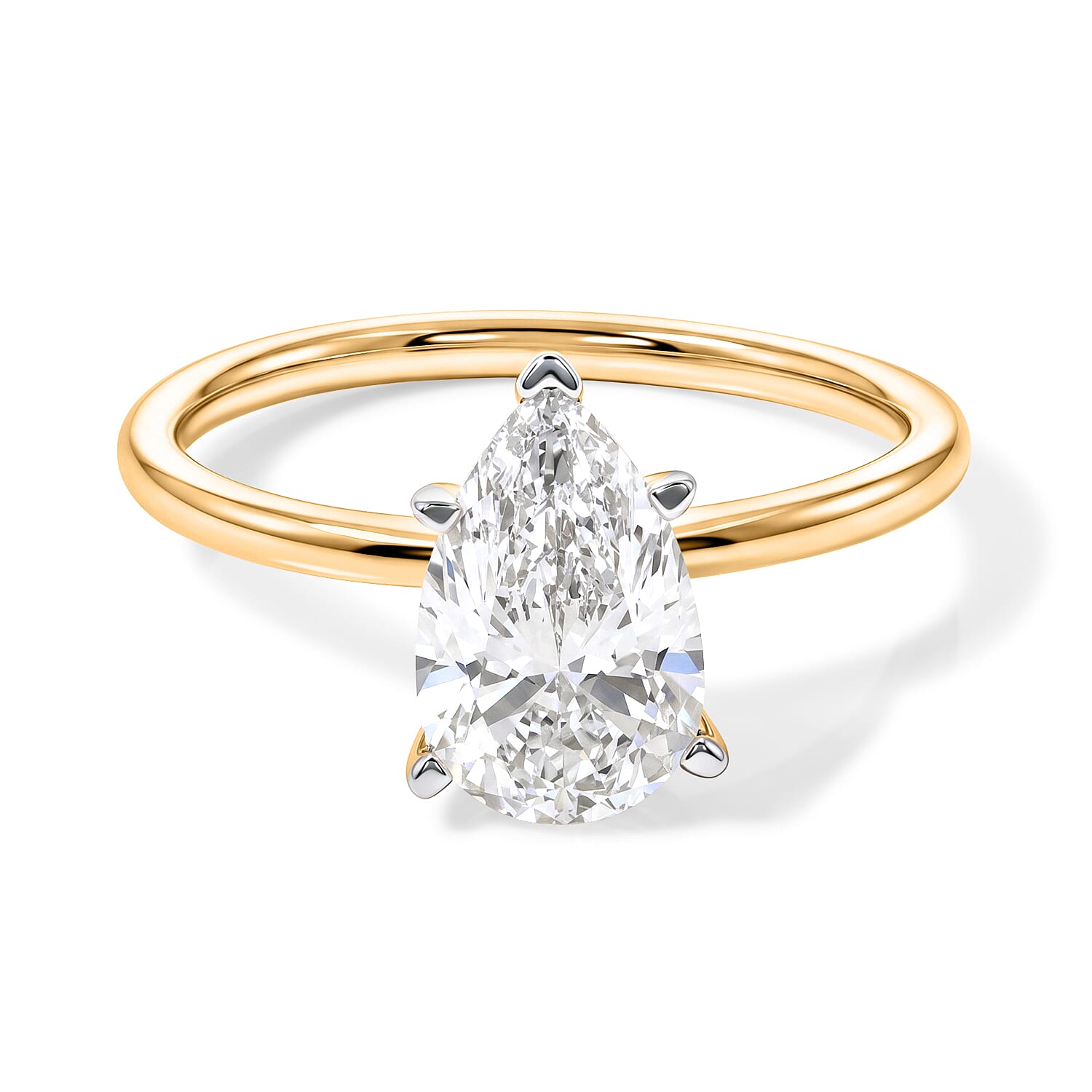 Luxuriant - 18K Yellow Gold SGL Certified Lab Grown Diamond Solitaire Ring 2.00 Ct.