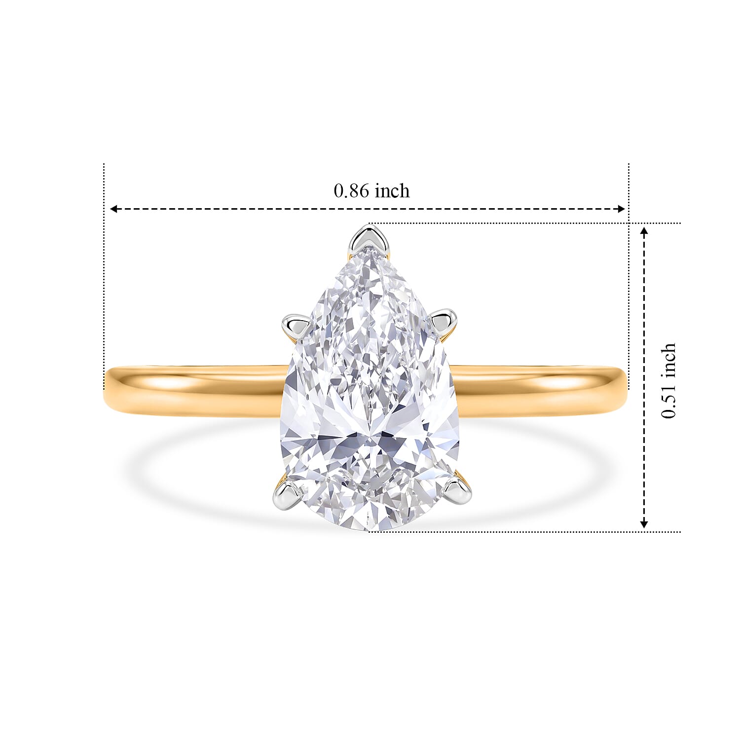 Luxuriant - 18K Yellow Gold SGL Certified Lab Grown Diamond Solitaire Ring 2.00 Ct.
