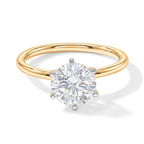 Luxuriant - 18K Yellow Gold SGL Certified Lab Grown Diamond Solitaire Ring 2.00 Ct.