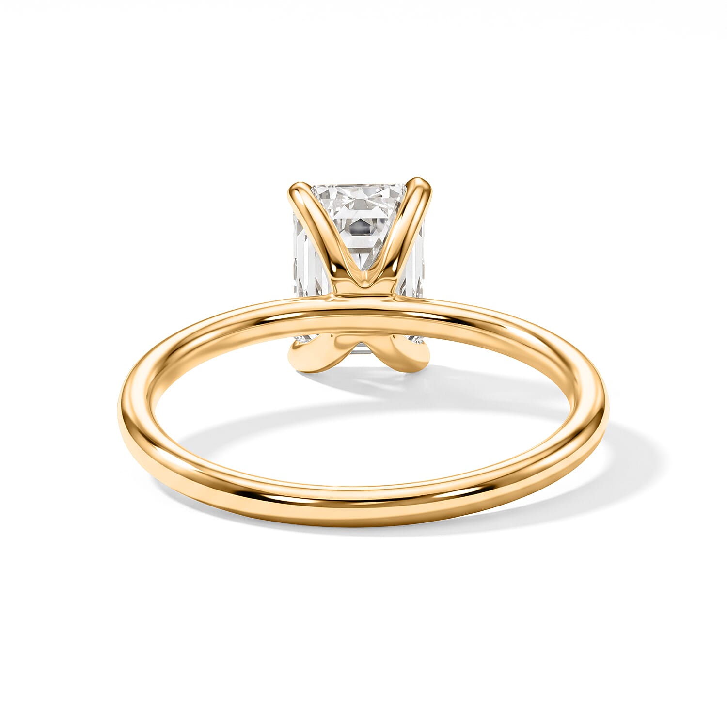 Luxuriant - 18K Yellow Gold SGL Certified Lab Grown Diamond Emerald Cut Solitaire Ring 2.00 Ct.
