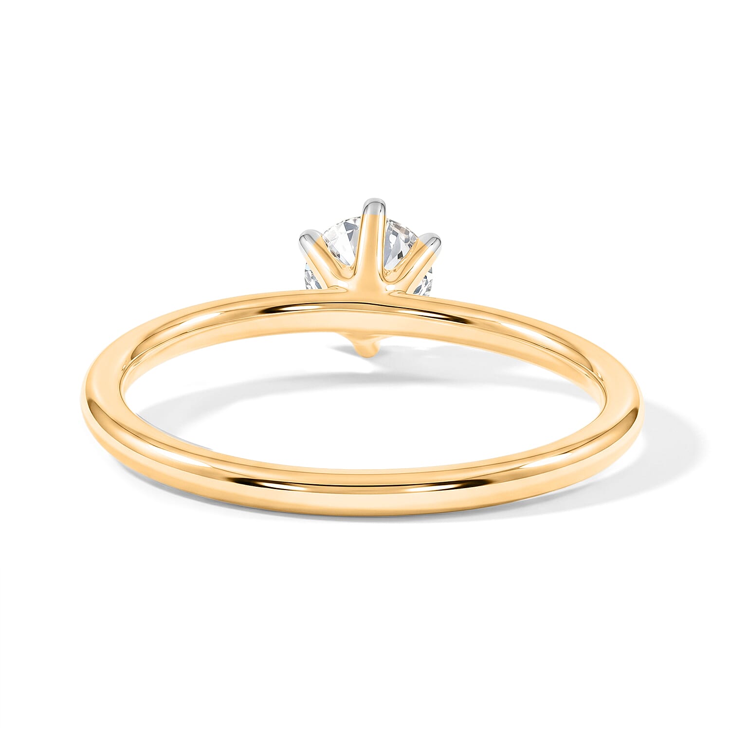 Luxuriant - 9K Yellow Gold SGL Certified Lab Grown Diamond Solitaire Ring 0.50 Ct.