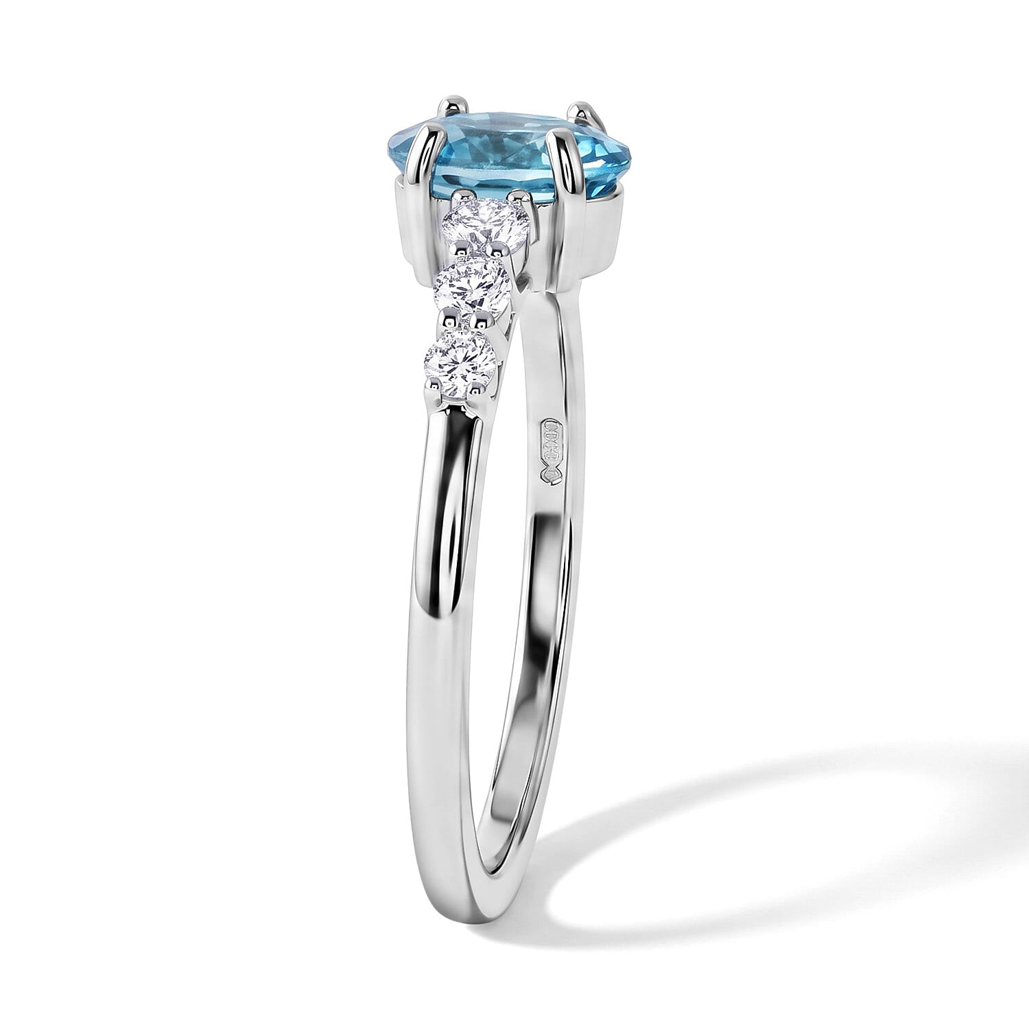 LUXURIANT -  Blue Zircon Lab Grown Diamond Ring in Sterling Silver 1.540 Ct.