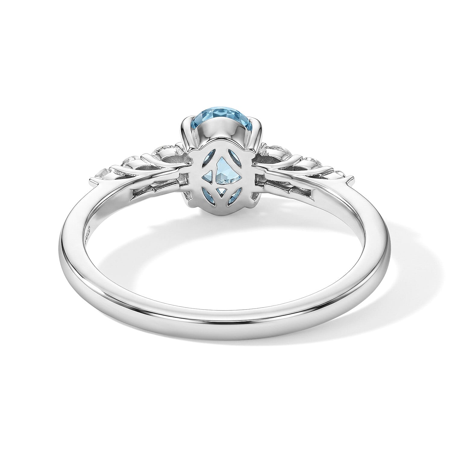 LUXURIANT -  Blue Zircon Lab Grown Diamond Ring in Sterling Silver 1.540 Ct.