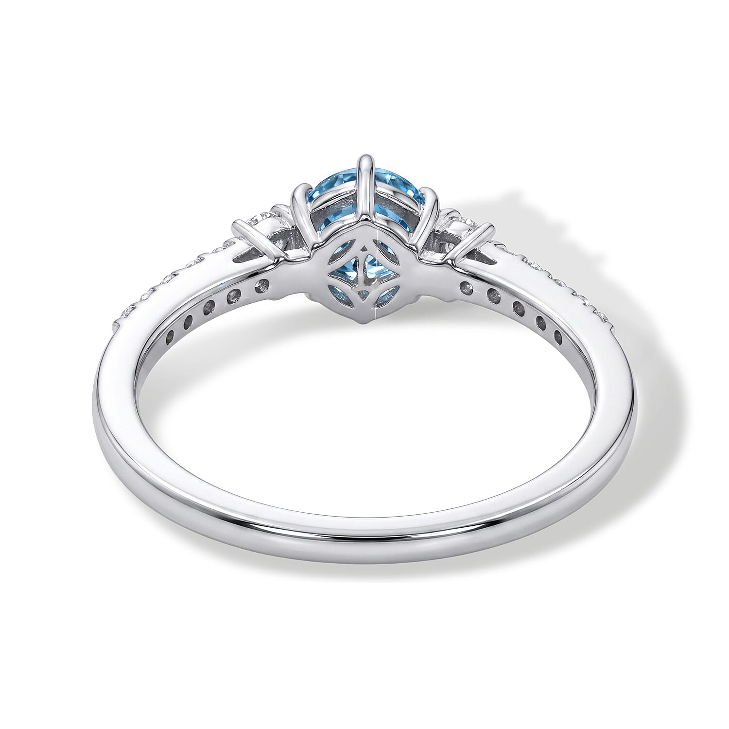 LUXURIANT -  Blue Zircon Lab Grown Diamond Ring in Sterling Silver 1.540 Ct.