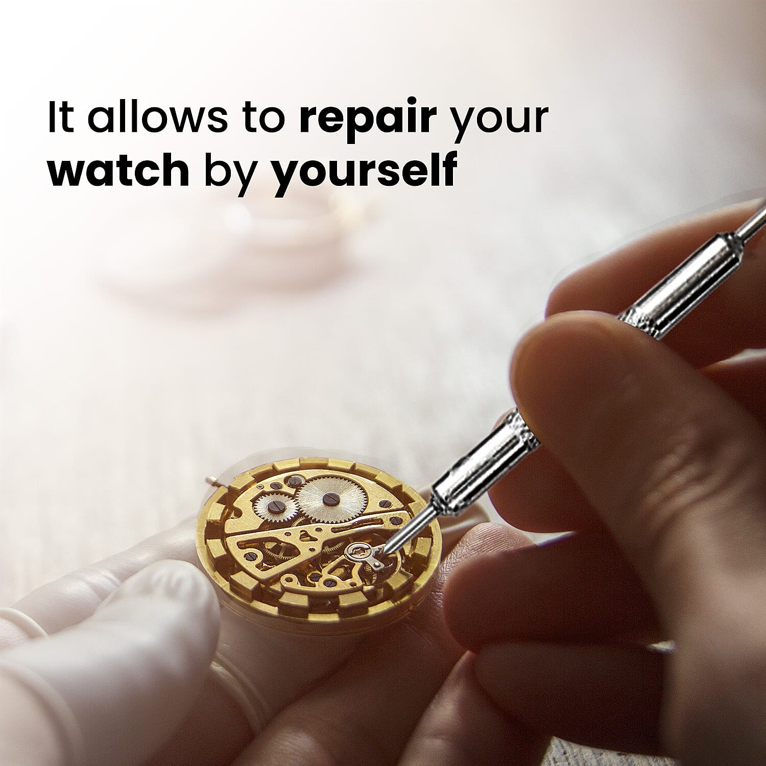 Money Saver - 16 Piece Set - Repair Tool Kit Set for Watch Professional Clock and Wristwatch - Multi