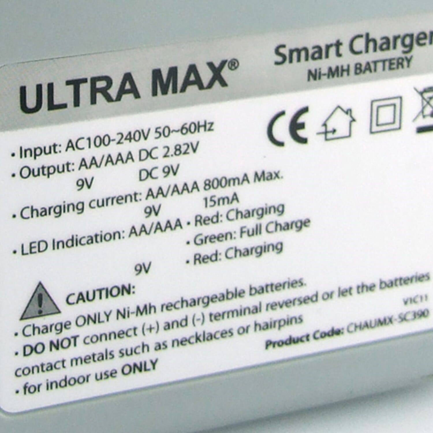 CHAUMX-SC390L Smart AA and AAA Battery Charger