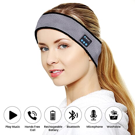 200mah Wireless Bluetooth Music Headband with USB Cable (Size 25x9x3 Cm) - Grey