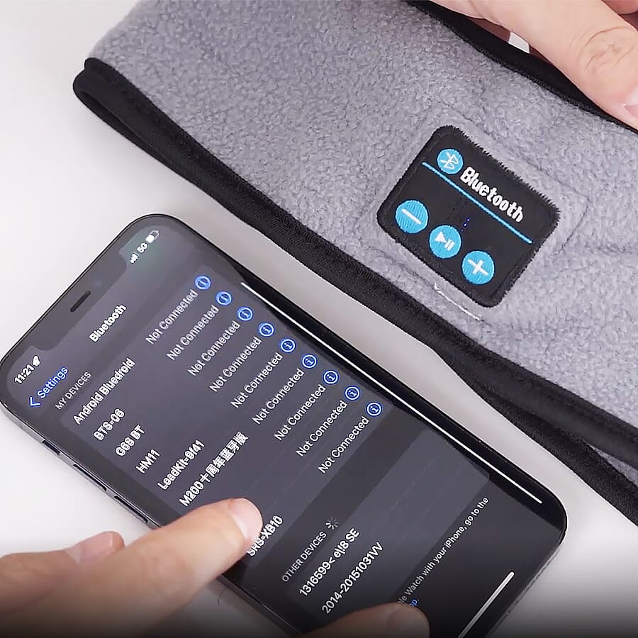 200mah Wireless Bluetooth Music Headband with USB Cable (Size 25x9x3 Cm) - Grey