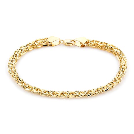 Close Out Deal - 9K Yellow Gold Barrel and Beads Twisted Bracelet (Size - 7.5) With Lobster Clasp, Gold Wt. 4.40 Gms
