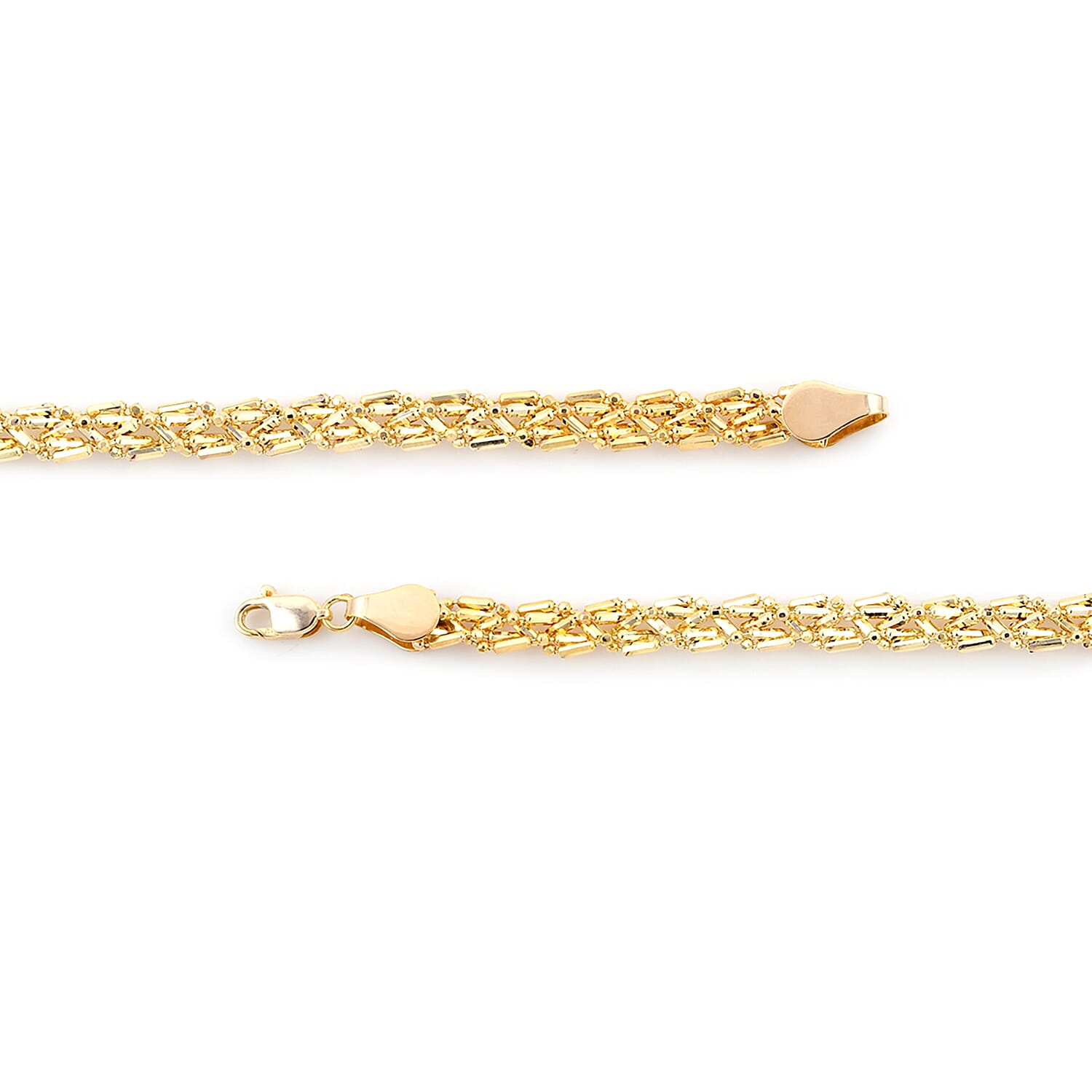 Close Out Deal - 9K Yellow Gold Barrel and Beads Twisted Bracelet (Size - 7.5) With Lobster Clasp, Gold Wt. 4.40 Gms