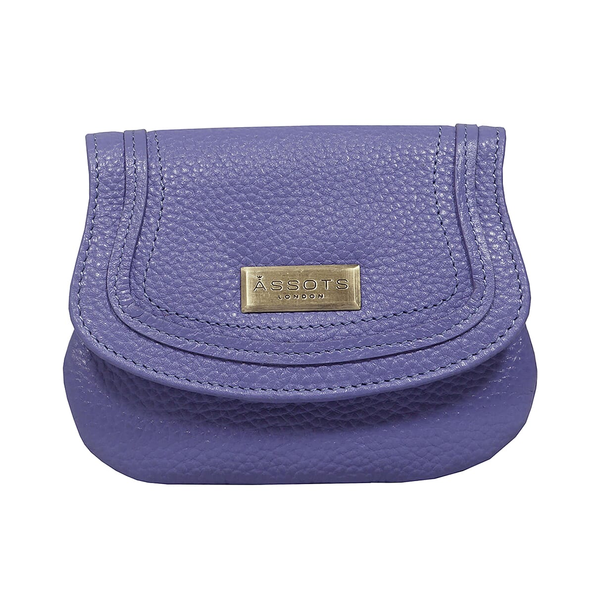 ASSOTS LONDON 100% Genuine Leather Purse with Magnetic Closure (Size 14x11 Cm) - Violet Blue