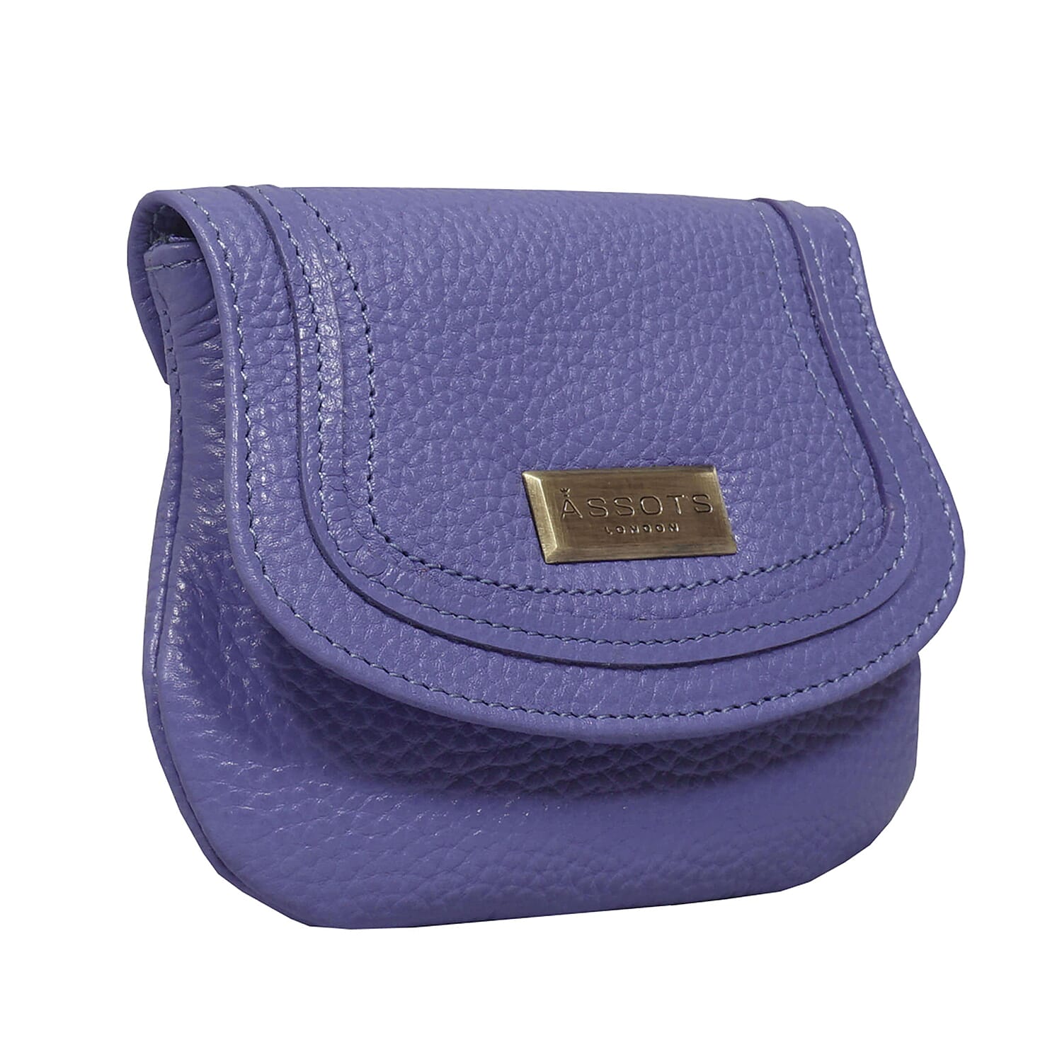 ASSOTS LONDON 100% Genuine Leather Purse with Magnetic Closure (Size 14x11 Cm) - Violet Blue