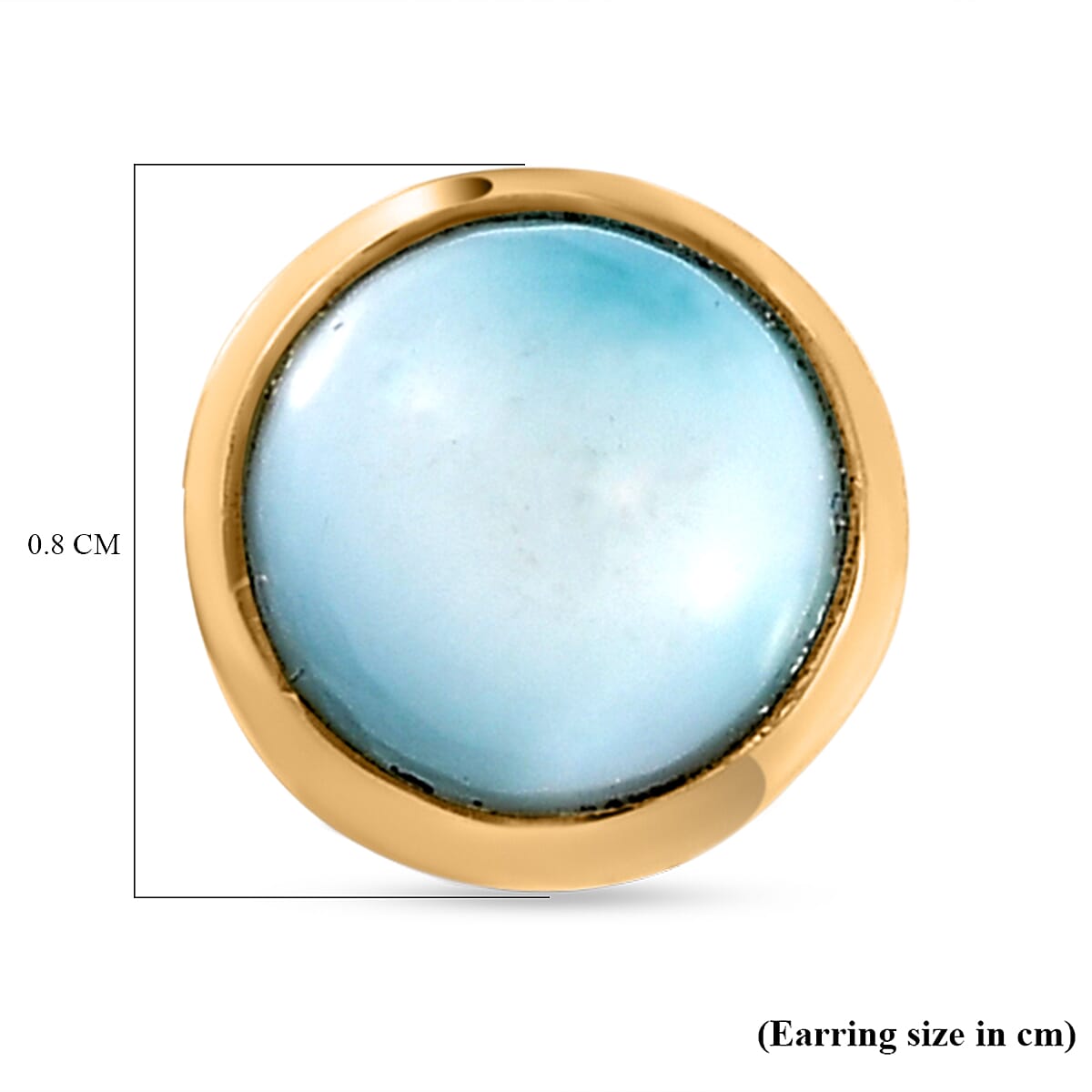 Larimar Stud Earrings (with Push Back) in 14K Gold Overlay Sterling Silver 1.88 Ct.