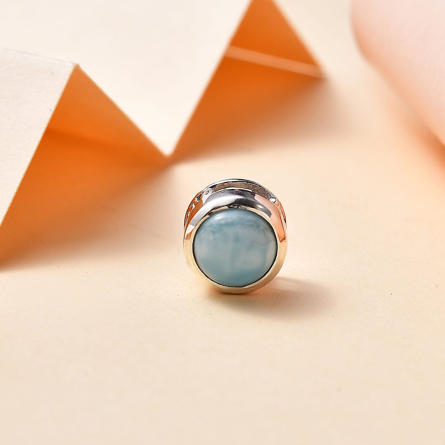 Larimar Pendant in Platinum Overlay Sterling Silver 1.90 Ct