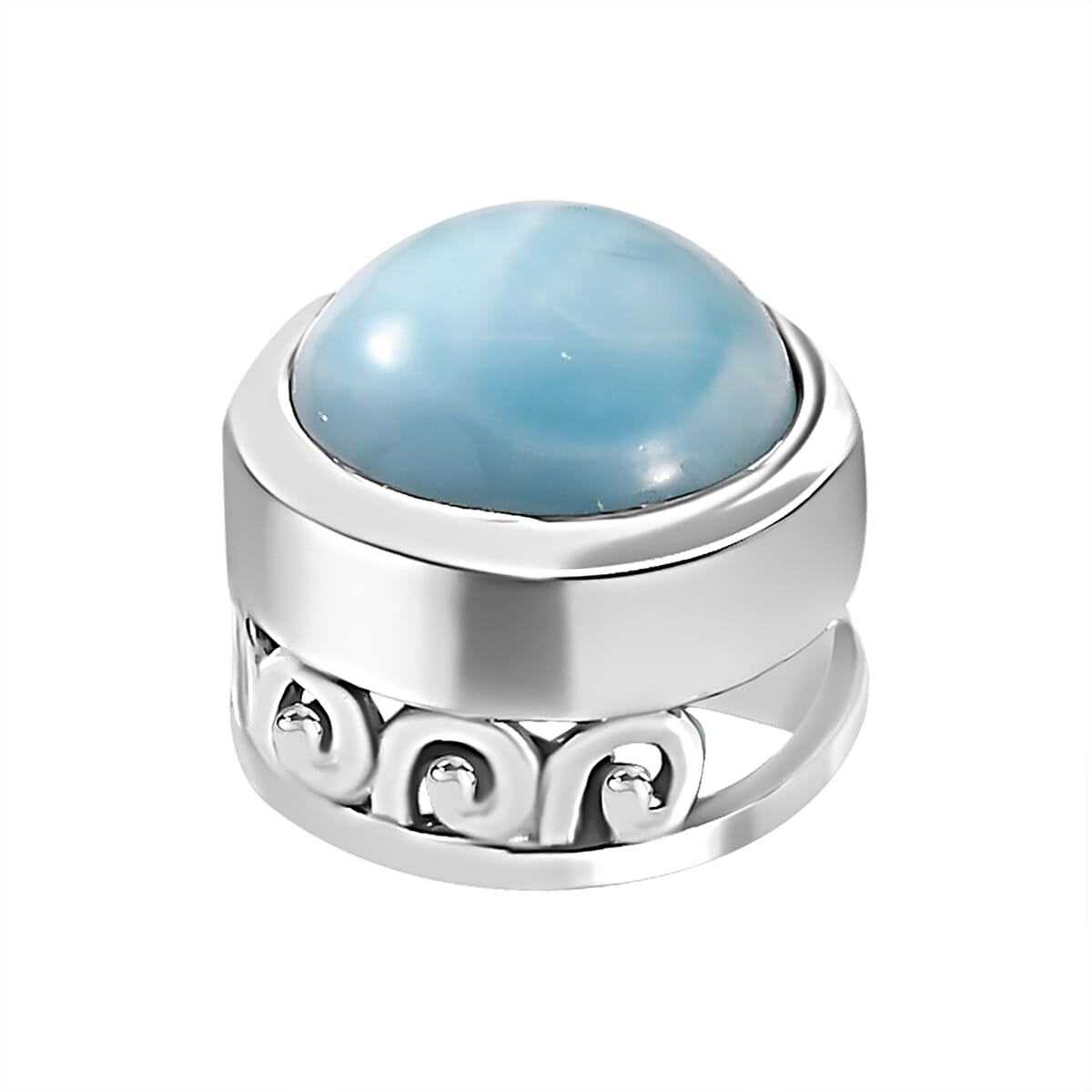 Larimar Pendant in Platinum Overlay Sterling Silver 1.90 Ct