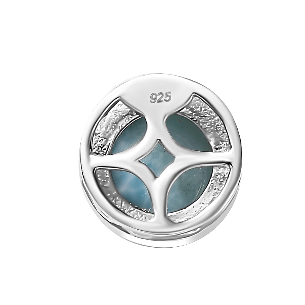 Larimar Pendant in Platinum Overlay Sterling Silver 1.90 Ct
