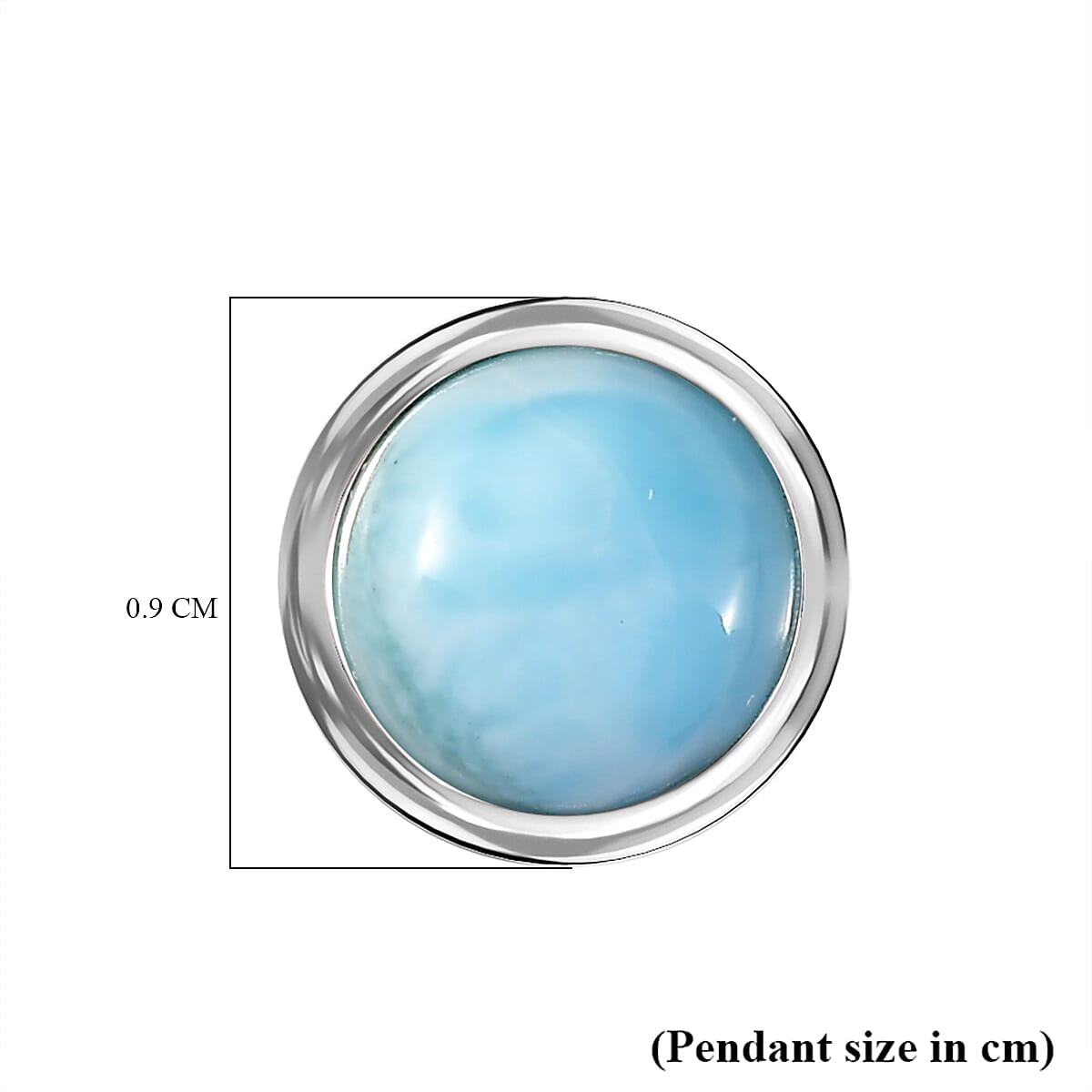 Larimar Pendant in Platinum Overlay Sterling Silver 1.90 Ct