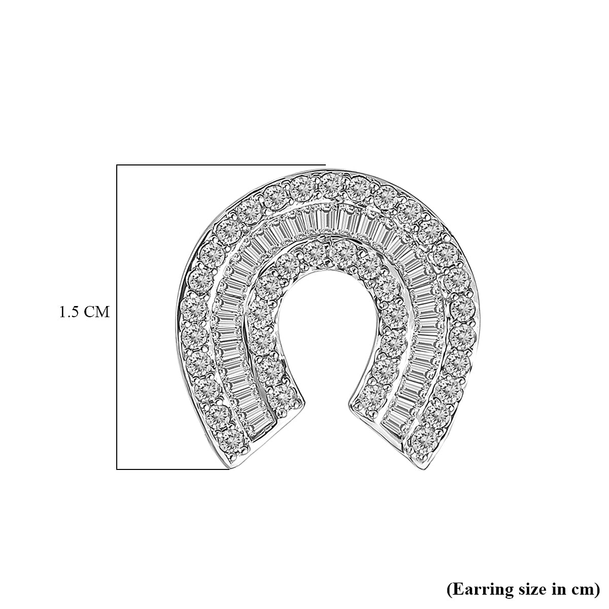 9K White Gold SGL CERTIFIED Diamond (I3/G-H) Horseshoe Earrings (With Push Back) 1.00 Ct.